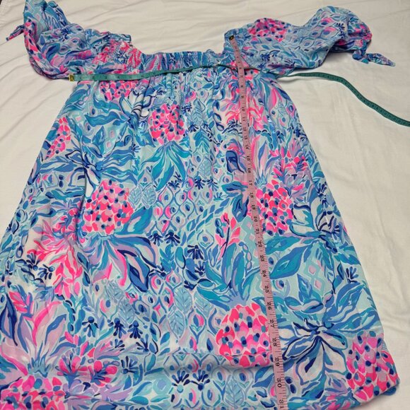Lilly Pulitzer Maryellen OTS Dress Zanzibar Party Princess M EUC - Picture 9 of 11